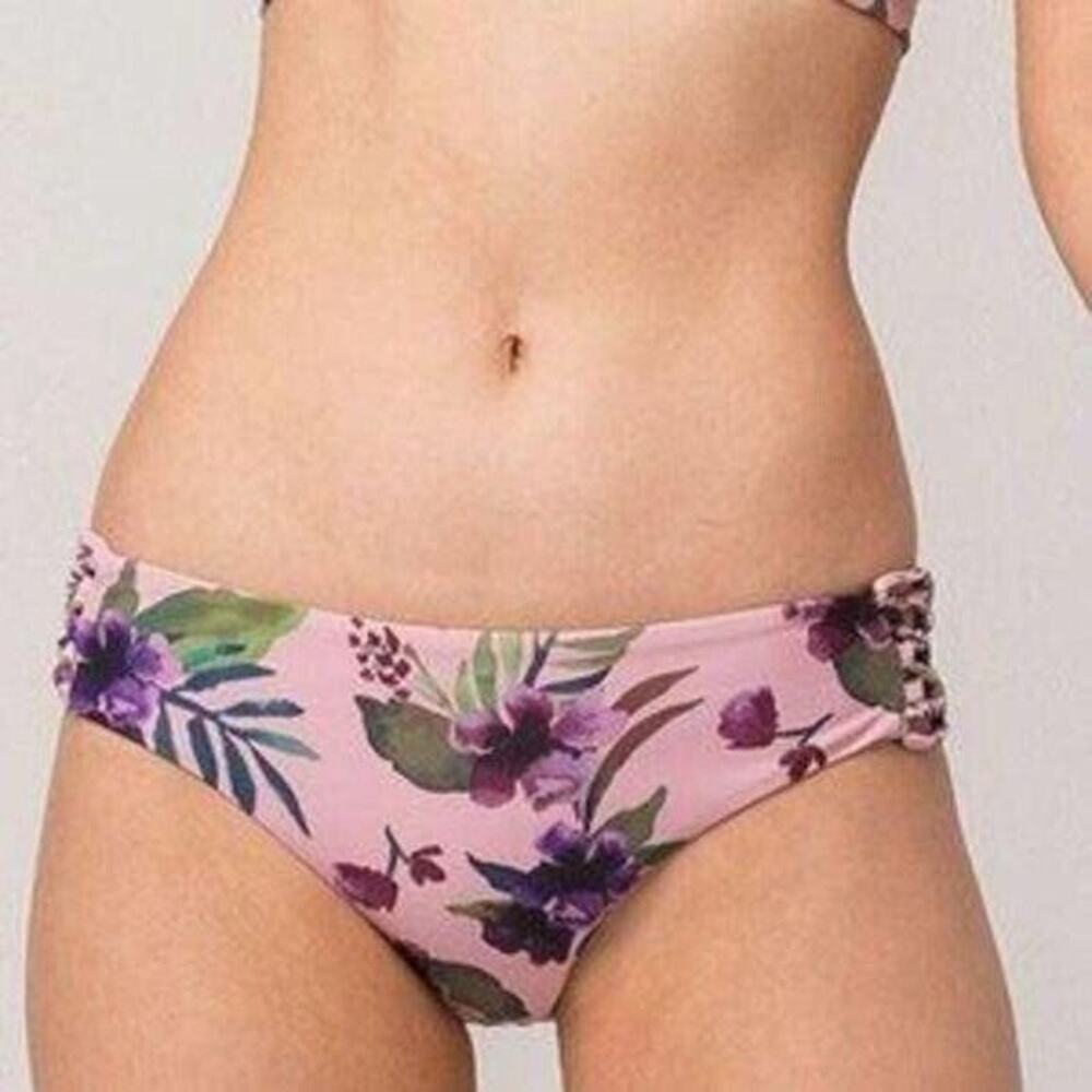 Byrds Of Paradise Demasia Multicolor Floral Hipster Swim Bottom NEW Women's XS
